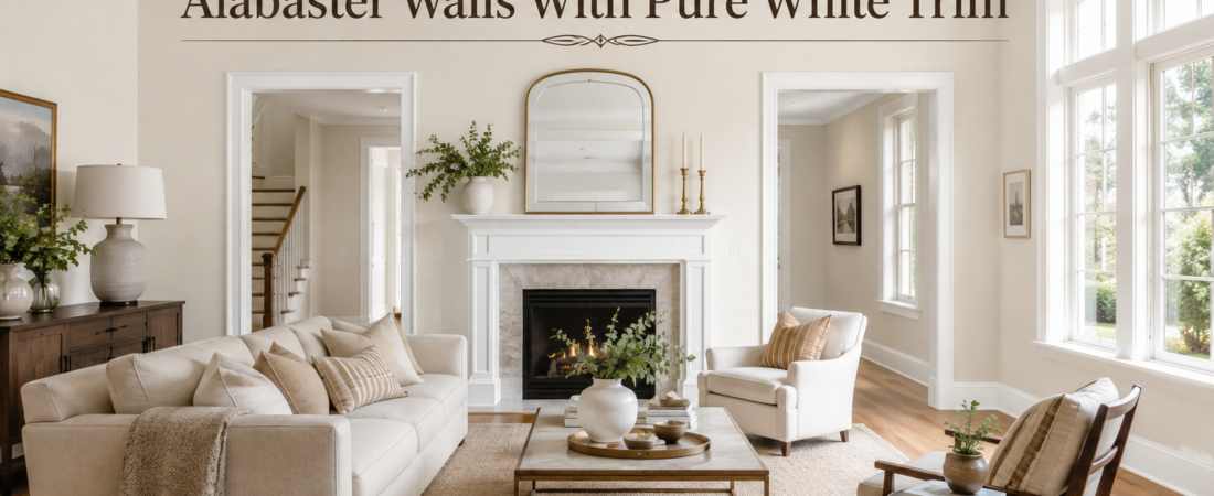 Alabaster Walls With Pure White Trim Simple, Elegant, and Bright