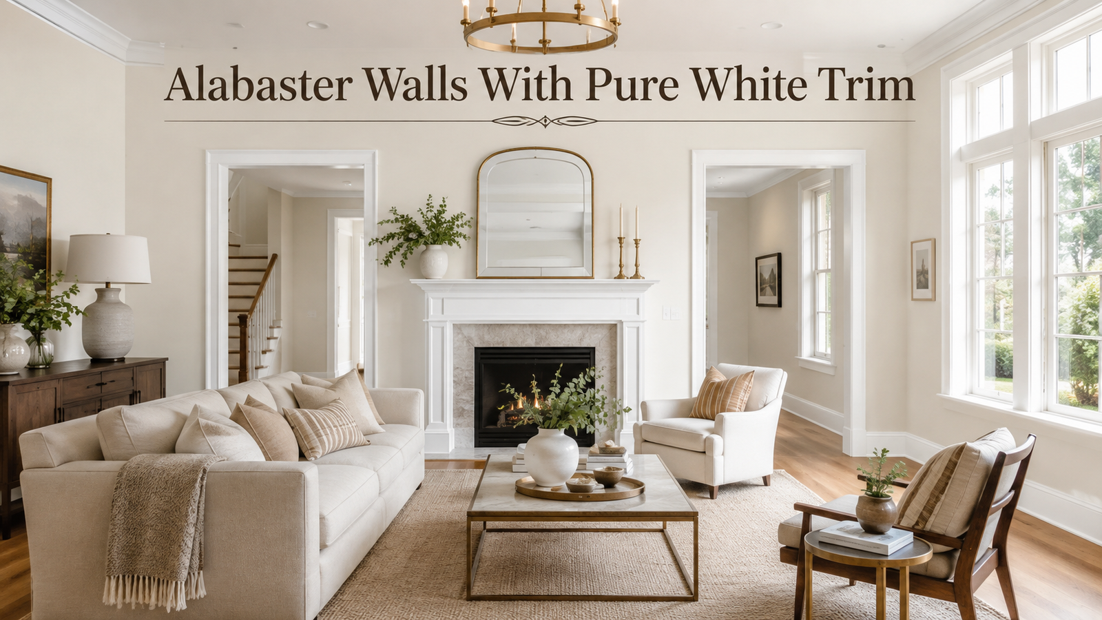 Alabaster Walls With Pure White Trim Simple, Elegant, and Bright